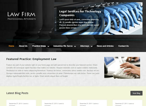 Novo is a wordpress web design theme for attorneys