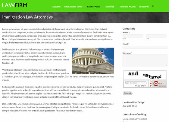 Web design services for law firms